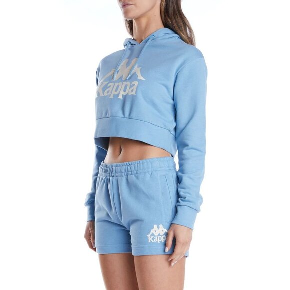 Kappa Authentic Ambatoboeny Cropped Light Blue Hoodie NWT - Picture 2 of 7